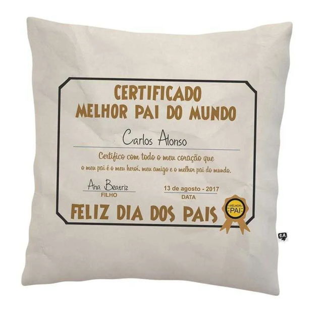 Almofada Certificado Melhor Pai