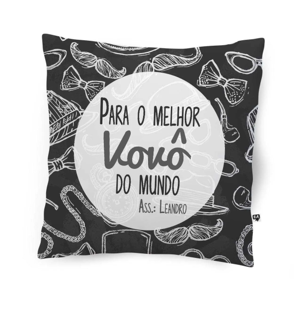 Almofada Dia dos Pais - para o melhor vovô do mundo com nome