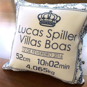 Almofada Informação do Nascimento Estilo Azulejo Português