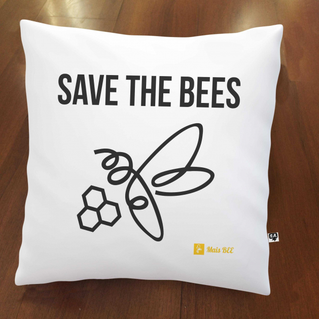 Almofada Mais Bee - Save the Bees -  Branca