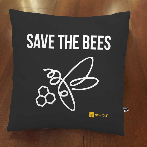 Almofada Mais Bee - Save the Bees -  Preta