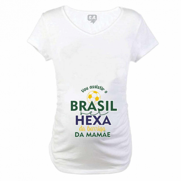 Baby Long Branca Vou Assistir O Brasil Hexa Da Barriga Da Mamãe