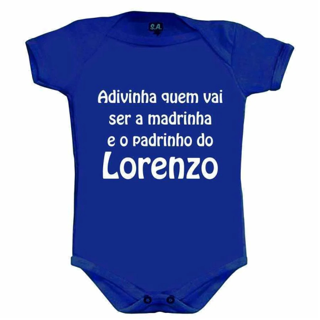 Body Azul  Adivinha quem vai ser Madrinha e Padrinho