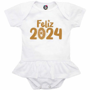 Body Bebê Com Sainha Ano Novo Feliz 2024 