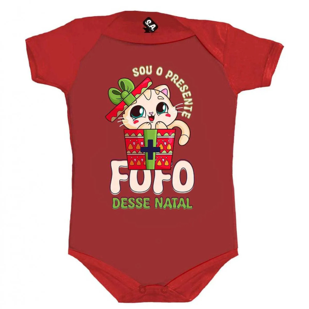 Body Bebê Estampado Presente Fofo Desse Natal