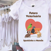 Body Bebê Futura Veterinária Igual A Mamãe 