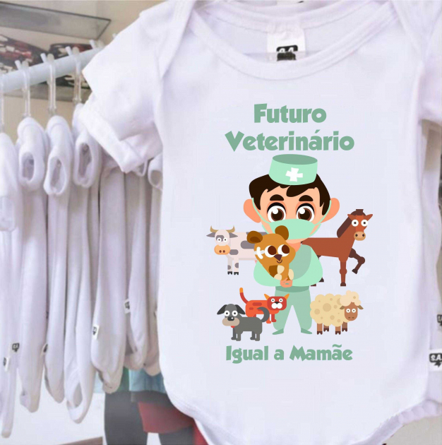 Body Bebê Futuro Veterinário Igual A Mamãe