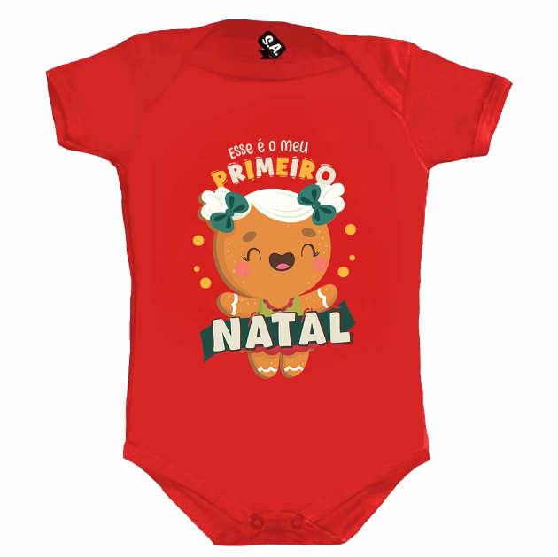 Body Bebê Menina Primeiro Natal 