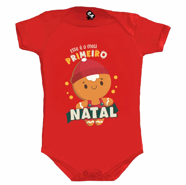 Body Bebê Menino Primeiro Natal
