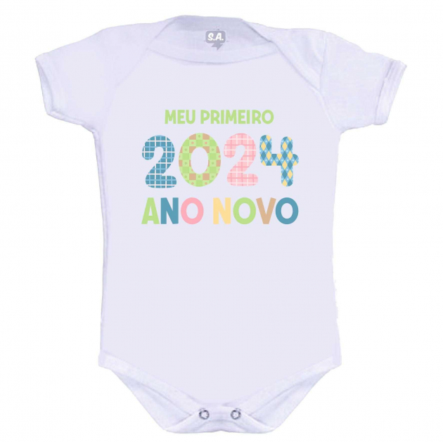 Body Bebê Meu Primeiro Ano Novo 2024 