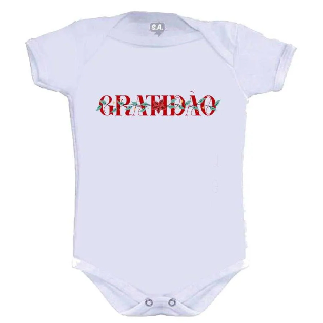 Body Bebê Natalino Estampado Gratidão 