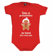 Body Bebê Sou O Presentinho De Natal Dos Meus Pais - Biscoitinho