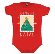 Body Bebê  Temático De Natal -  Meu Primeiro Natal Personalizado Com Nome