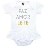 Body com Sainha De Ano Novo Paz Amor & Leite 