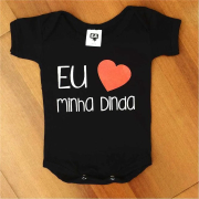 Body Divertido Eu Amo Minha Dinda -  Preto