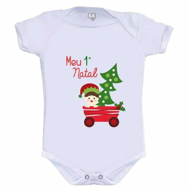 Body Ou Camisetinha Meu Primeiro Natal Árvore