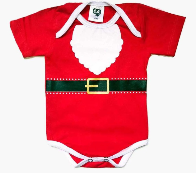 Body Natal Papai Noel 100% algodão