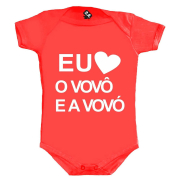 Body Eu Amo o Vovô e a Vovó - Vermelho 