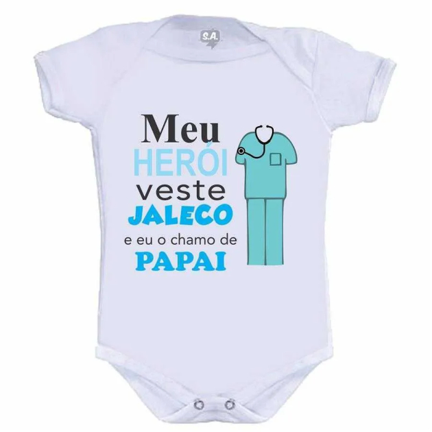 Body Meu Herói  Veste Jaleco