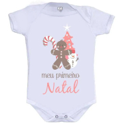 Body Ou Camisetinha Meu Primeiro Natal Menina