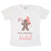 Body Ou Camisetinha Meu Primeiro Natal Menina