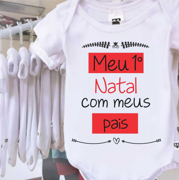 Body Natalino - Meu 1° Natal Com Os Meus Pais