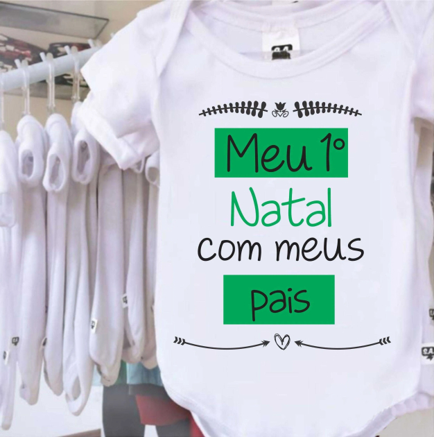 Body Natalino - Meu 1° Natal Com Os Meus Pais 