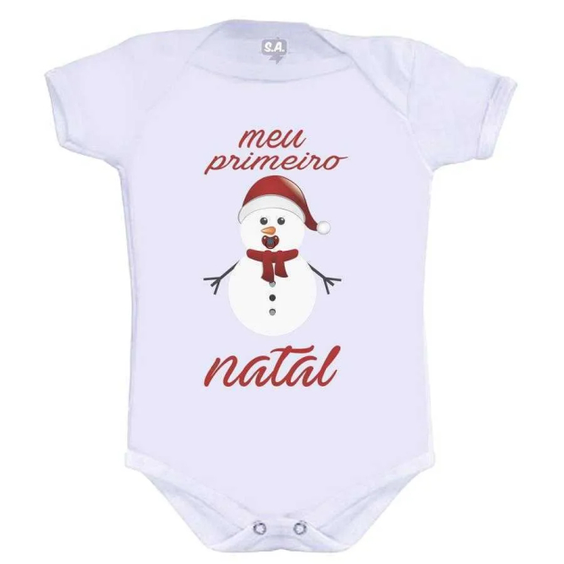 Body Primeiro Natal  Boneco De Neve