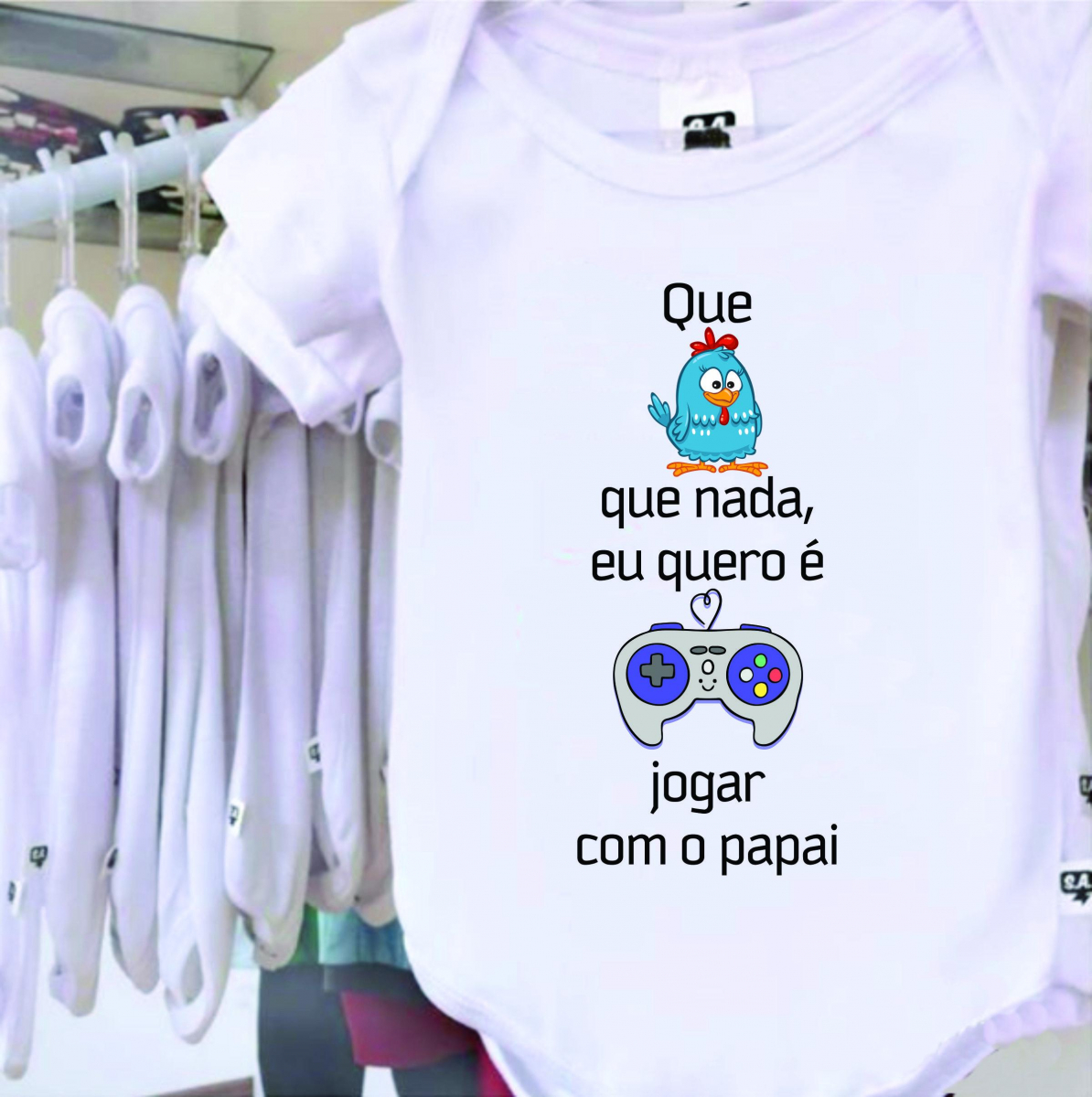 Body Quero Jogar Com O Papai na Camiseteria S.A.