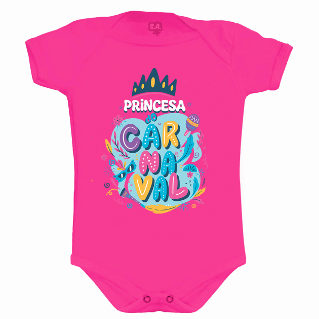 Body Rosa Divertido Princesa Do Carnaval 