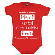 Body Temático De Natal - Meu 1° Natal Com A Minha Família 