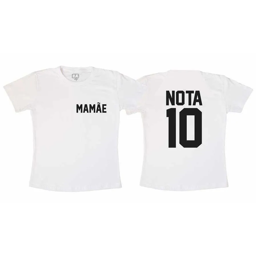 Camiseta 100% Poliéster Mamãe Nota 10
