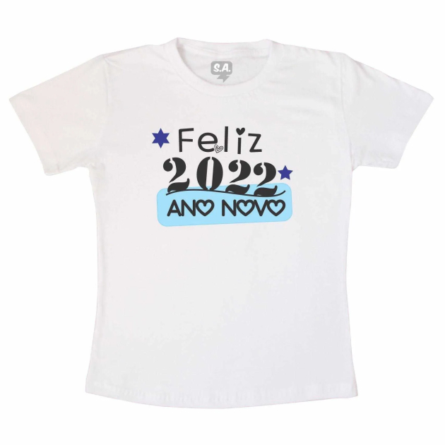 Camiseta Feliz 2022azul 