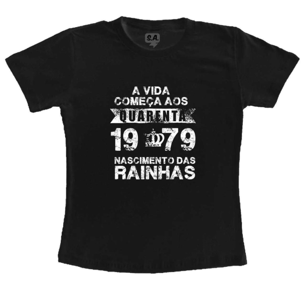 Camiseta A Vida Começa aos Quarenta - Preta