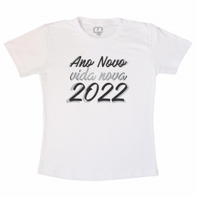Camiseta Adulta  Ano Novo Vida Nova Prata 
