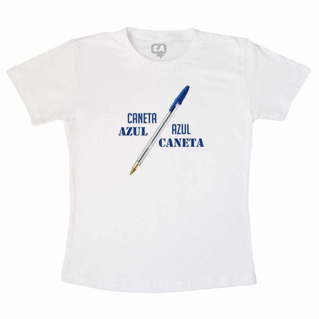 Camiseta Adulta  Caneta Azul