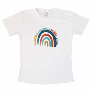 Camiseta Adulto Ano Novo Arco Iris  Família Esperança Saúde Amor 