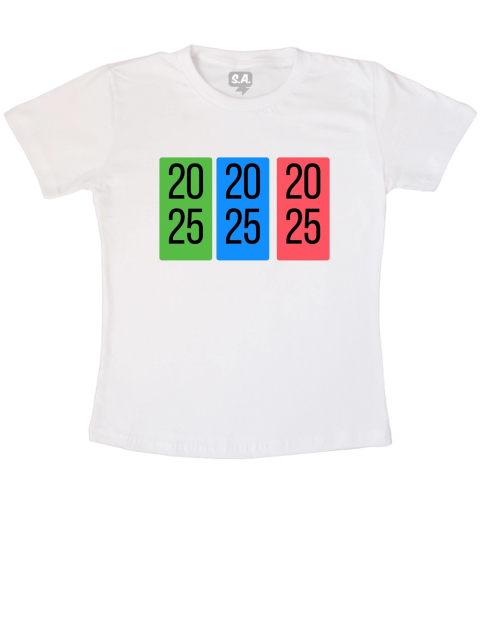 Camiseta Adulto Ano Novo Estampada 2025