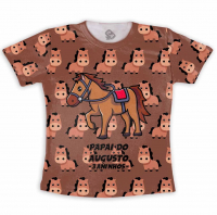 Camiseta Adulto Estampa Total Personalizada Cavalo 
