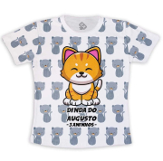 Camiseta Adulto Estampa Total Personalizada Gato e Gatinhos 