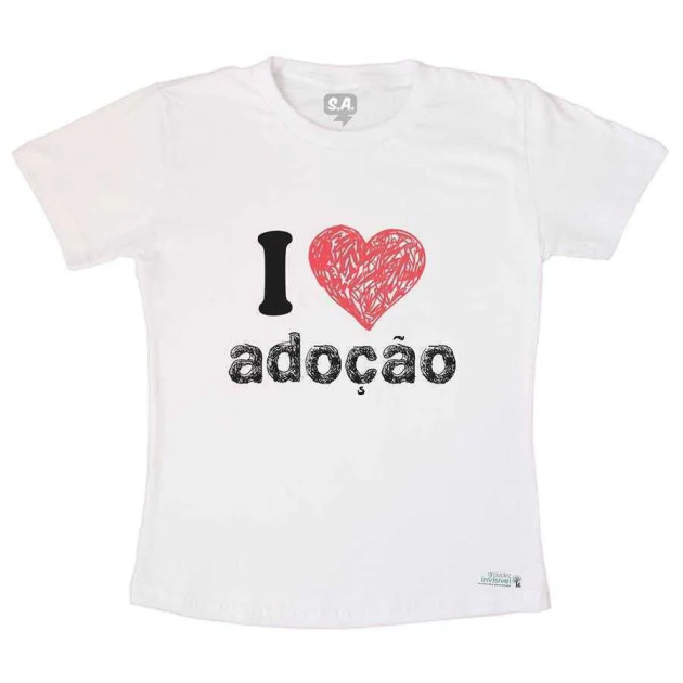 Camiseta Adulto I Love Adoção