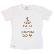 Camiseta Adulto Keep Calm Grávida do Coração