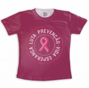 Camiseta Adulto Outubro Rosa Luta Prevenção Vida Esperança 