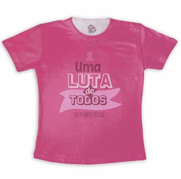 Camiseta Adulto Outubro Rosa Uma Luta De Todos 