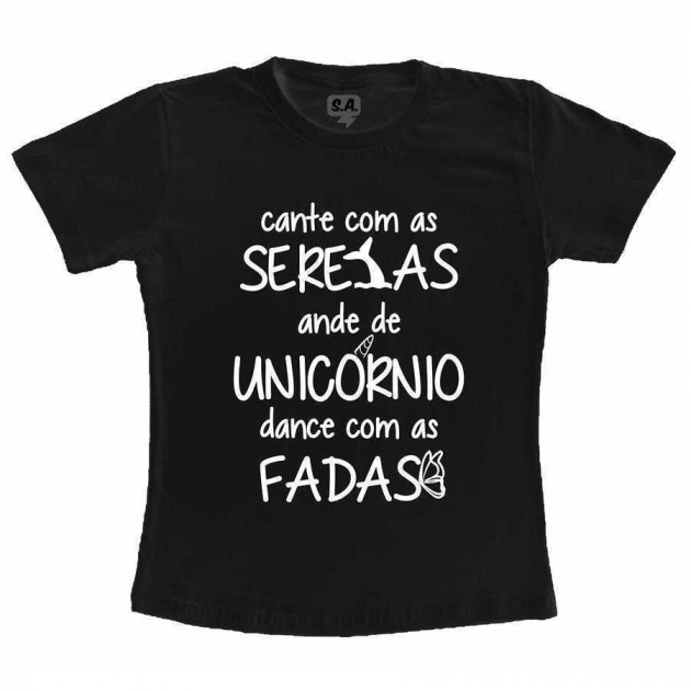 Camiseta Adulto - Sereias, Unicórnios, Fadas