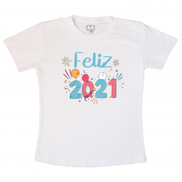 Camiseta Adulto Temática de Ano Novo -  2021