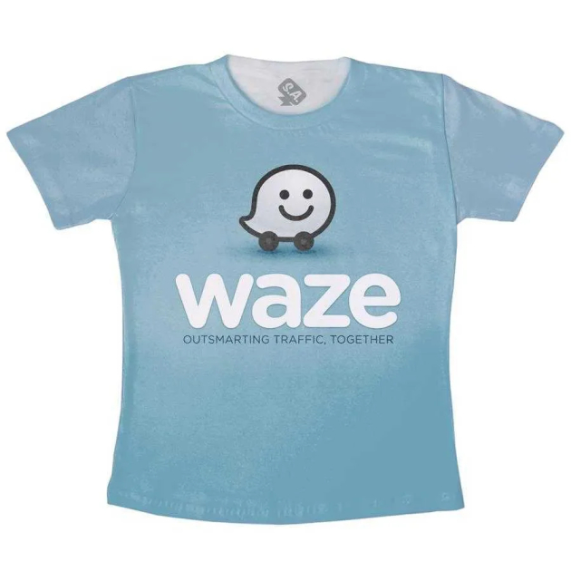 Camiseta Adulto Waze