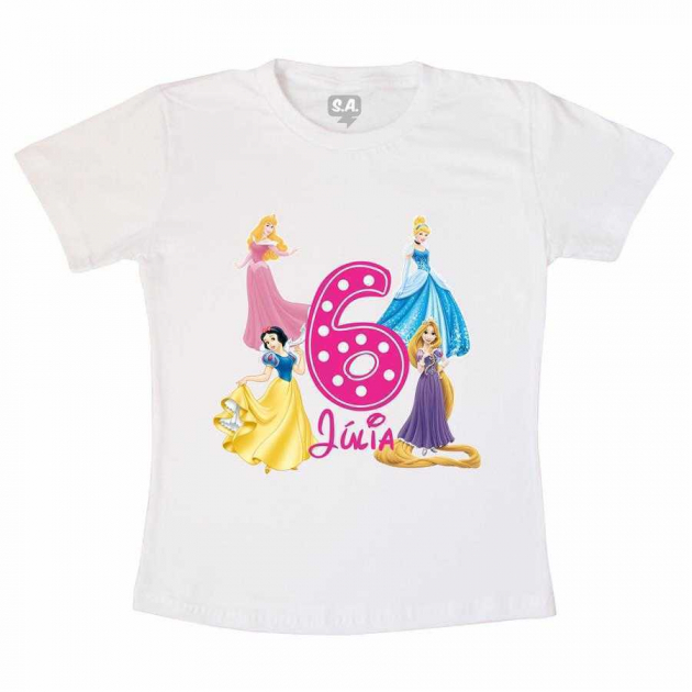 Camiseta Aniversário Princesas