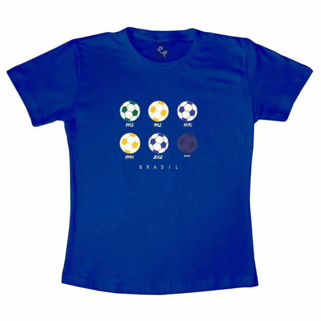 Camiseta Azul De Bola Da Copa 