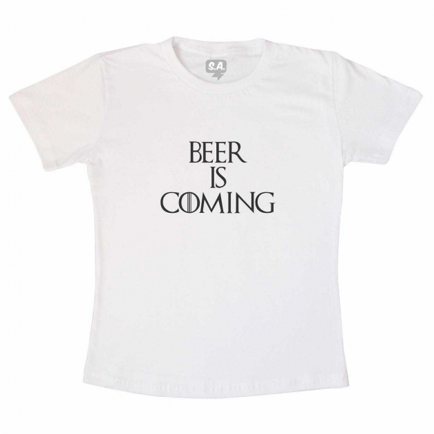 Camiseta  Beer is Coming - Branca 